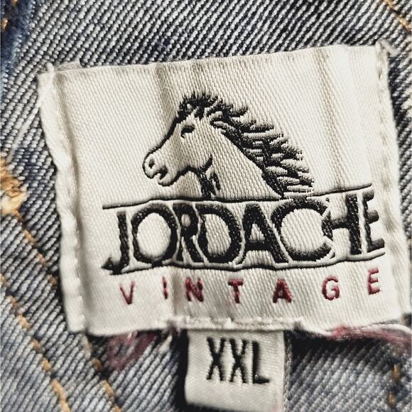 Jordache Vintage Distressed Bib Overall Denim Shorts size XXL - Picture 9 of 10